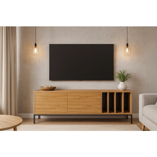 Szafka RTV-73 Drewno Lite Dąb Loft Lakier Rozmiary od 100 cm do 200 cm PREMIUM